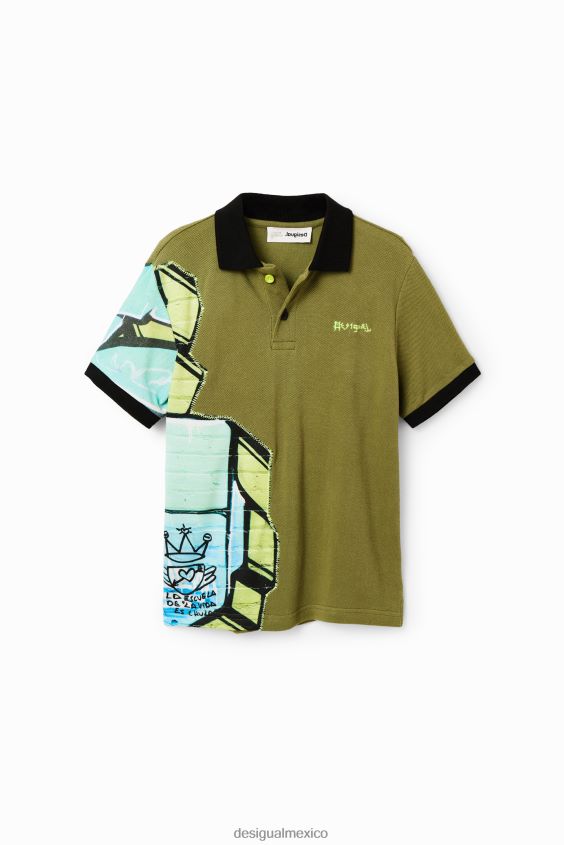 Desigual chico playera tipo polo con grafiti VZ26R01795 ropa