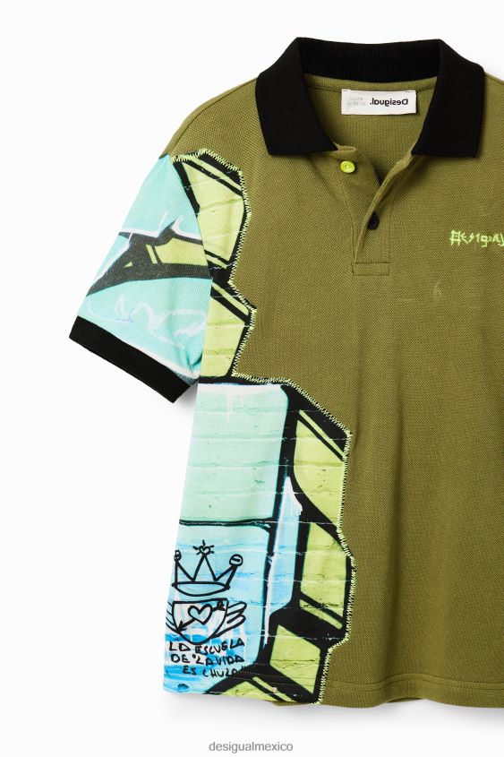 Desigual chico playera tipo polo con grafiti VZ26R01795 ropa