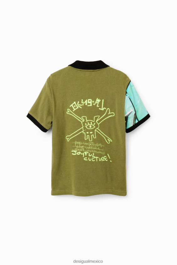 Desigual chico playera tipo polo con grafiti VZ26R01795 ropa