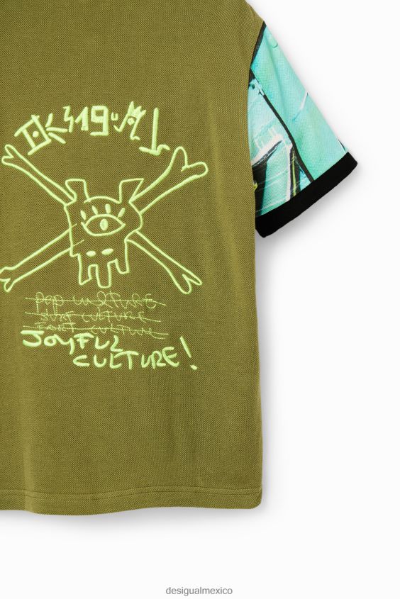Desigual chico playera tipo polo con grafiti VZ26R01795 ropa