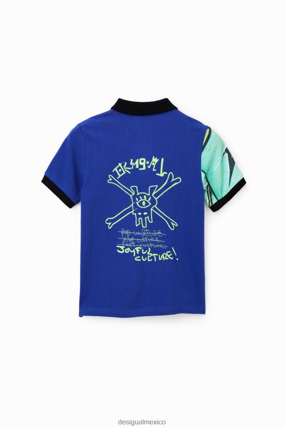 Desigual chico playera tipo polo con grafiti VZ26R01823 ropa