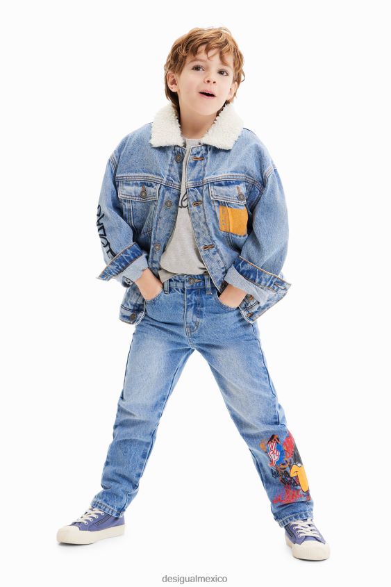 Desigual chico chamarra estilo camionero de mezclilla de looney tunes VZ26R01708 ropa