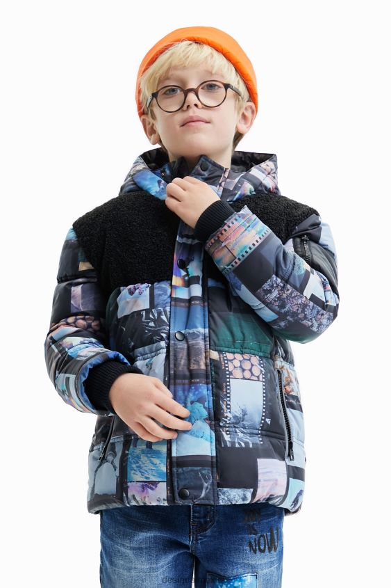Desigual chico chaqueta acolchada con collage de fotos VZ26R01765 ropa