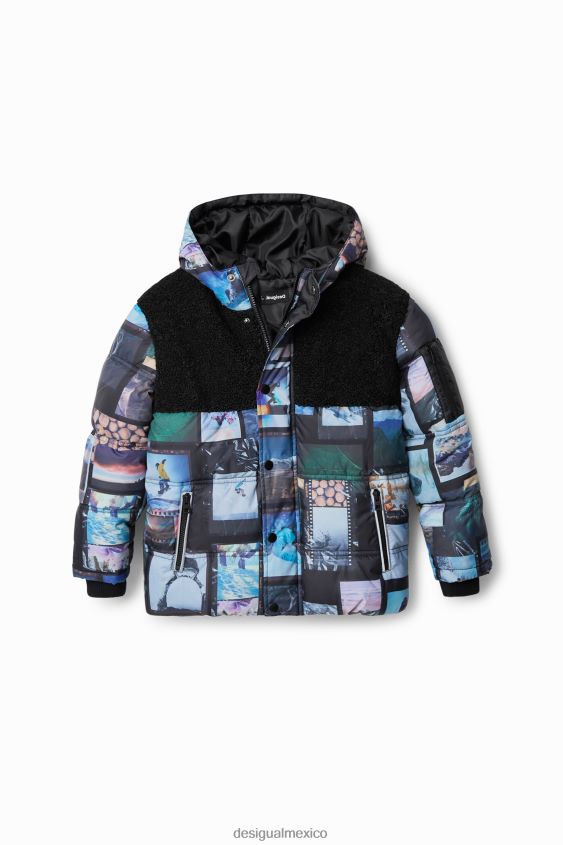Desigual chico chaqueta acolchada con collage de fotos VZ26R01765 ropa