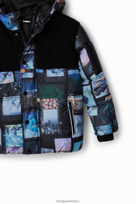 Desigual chico chaqueta acolchada con collage de fotos VZ26R01765 ropa