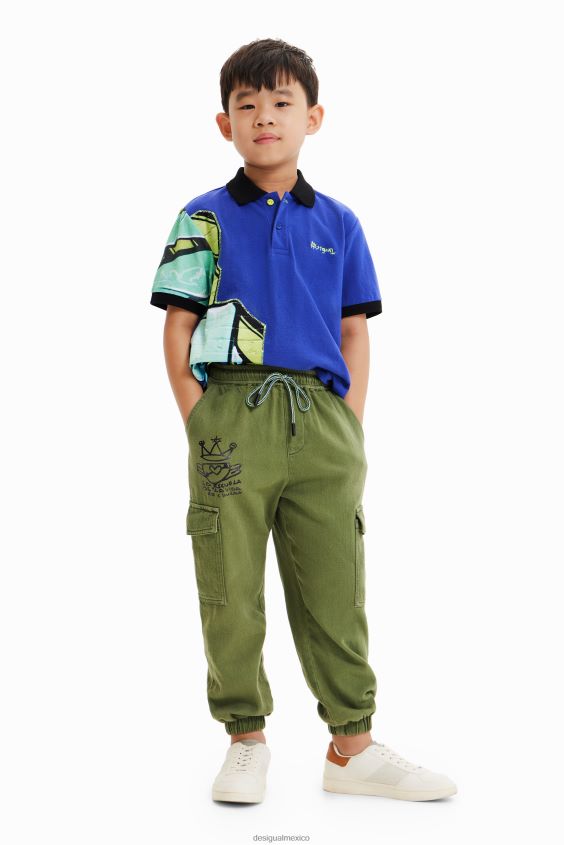 Desigual chico pantalones con bolsillo cargo VZ26R01784 ropa