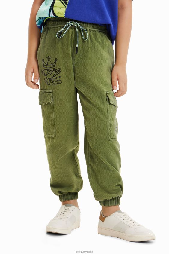 Desigual chico pantalones con bolsillo cargo VZ26R01784 ropa