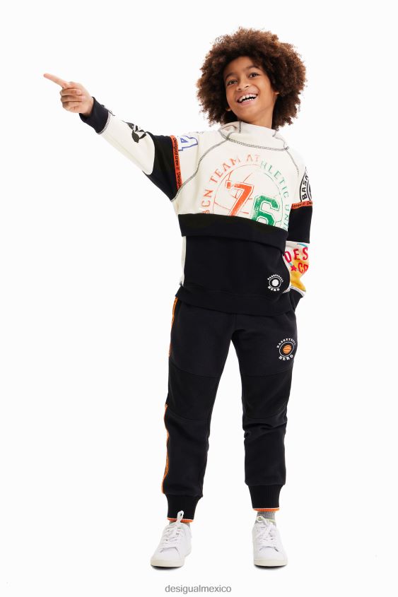 Desigual chico sudadera deportiva con patchwork VZ26R01701 ropa